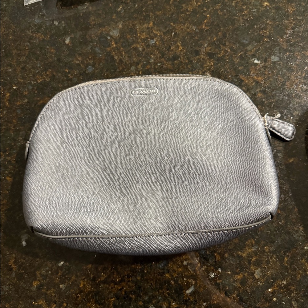 Coach Metallic Gray Pouch